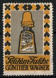 Reklamemarke Pelikan-Tusche von Günther Wagner, Perl-Tusche