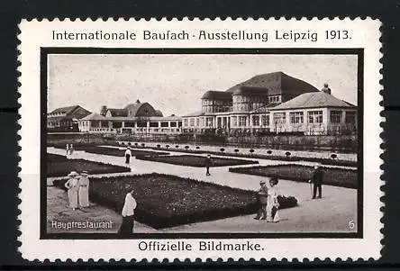 Reklamemarke Leipzig, Internationale Baufach-Ausstellung 1913, Hauptrestaurant