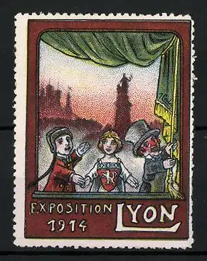 Reklamemarke Lyon, Exposition 1914, Puppentheater