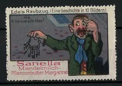 Reklamemarke Sanella Mandelmilch-Pflanzenbutter-Margarine, Ede's Raubzug, Geschichte in 10 Bildern, Bild 2
