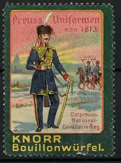 Reklamemarke Knorr Bouillonwürfel, Serie: Preussische Uniformen von 1813, Ostpreuss. National-Cavallerie Reg.