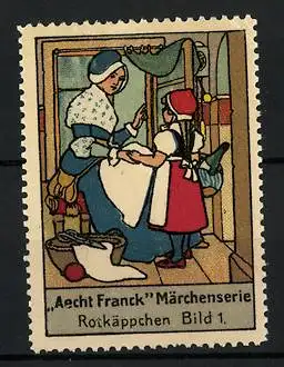 Reklamemarke Aecht Franck - Märchenserie: Rotköppchen, Bild 1