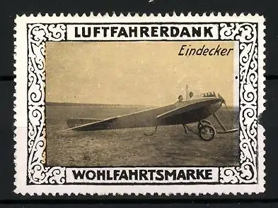 Reklamemarke Eindecker, Luftfahrerdank, Wohlfahrtsmarke