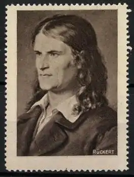 Reklamemarke Dichter Friedrich Rückert im Portrait
