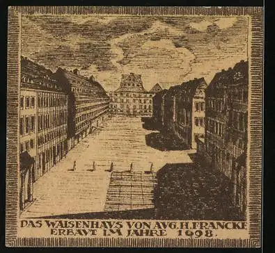 Notgeld Halle, 10 Pfennig, Waisenhaus von Aug. Francke