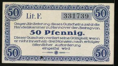 Notgeld Hannover 1920, 50 Pfennig, florale Ornamente