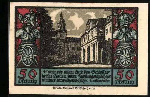 Notgeld Schwarzburg im Thür. Wald 1922, 50 Pfennig, Im Schlosshof