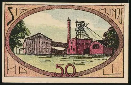 Notgeld Neustadt a. R. 1921, 50 Pfennig, Fabrik Sigmundshall