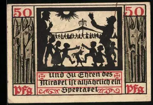 Notgeld Naumburg a. Saale 1920, 50 Pfennig, Spektakel zu Ehren von Prokop