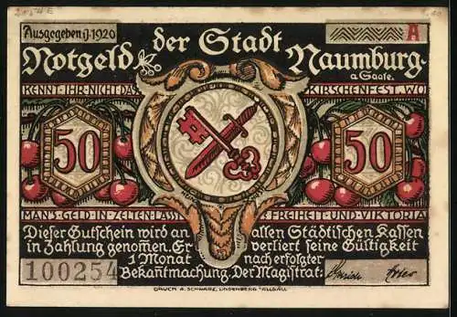 Notgeld Naumburg a. Saale 1920, 50 Pfennig, Die Hussiten ziehen auf