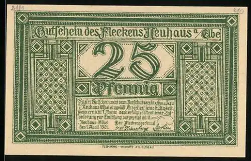 Notgeld Neuhaus a. Elbe 1921, 25 Pfennig, Im Vergnügungspark Rosengarten