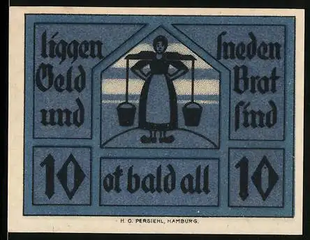 Notgeld Neuhaus 1921, 10 Pfennig, Wasserträgerin