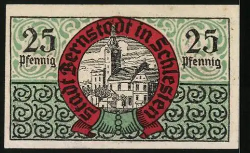 Notgeld Bernstadt i. Schl., 25 Pfennig, Das Rathaus