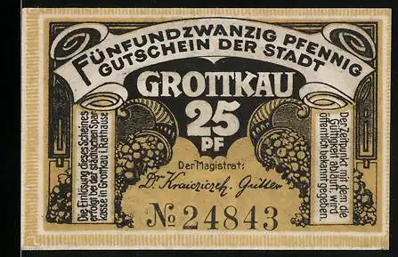 Notgeld Grottkau, 25 Pfennig, Das Rathaus