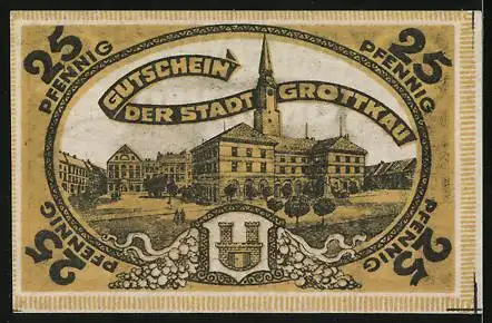 Notgeld Grottkau, 25 Pfennig, Das Rathaus