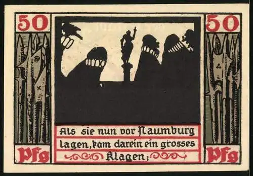Notgeld Naumburg a. Saale 1920, 50 Pfennig, Ratsherren beraten sich