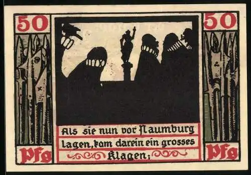 Notgeld Naumburg a. Saale 1920, 50 Pfennig, Beratschlagung der Ratsherren