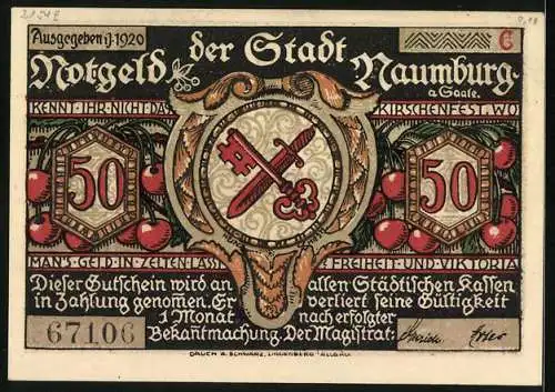 Notgeld Naumburg a. Saale 1920, 50 Pfennig, Der Rat diskutiert