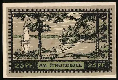 Notgeld Neustettin 1921, 25 Pfennig, Partie am Streitzigsee