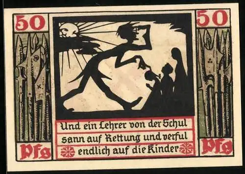 Notgeld Naumburg a. Saale 1920, 50 Pfennig, Der Lehrer geht zu den Kindern
