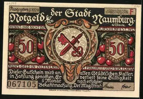 Notgeld Naumburg a. Saale 1920, 50 Pfennig, Der Lehrer geht zu den Kindern