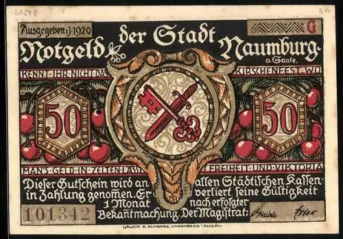 Notgeld Naumburg a. Saale 1920, 50 Pfennig, Der Lehrer spricht zu den Kindern