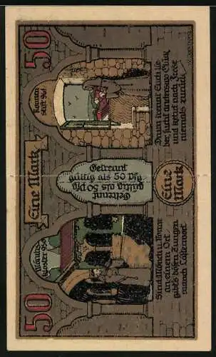 Notgeld Frose i. Anhalt 1921, 1 Mark, Mönchskloster, Nonnenstift und Bilderrätsel