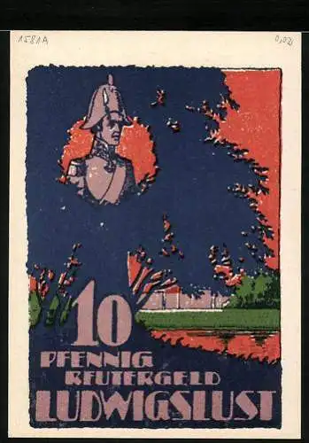 Notgeld Ludwigslust 1922, 10 Pfennig, Berittene Soldaten