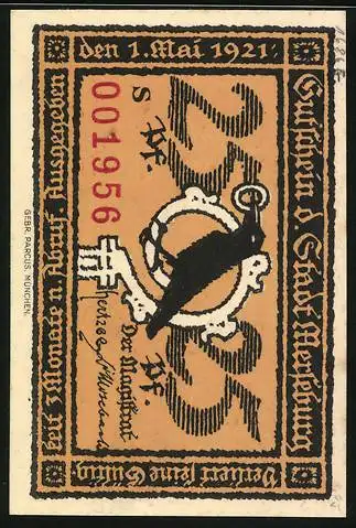 Notgeld Merseburg 1921, 25 Pfennig, Bischof Thilo v. Trotha, Rage