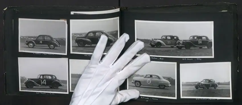 Fotoalbum mit 232 Fotografien Road Raceing 1952-1957, Goodwood, Silverstone, Autorennen, Motorrad, Ferrari, Mercedes 1