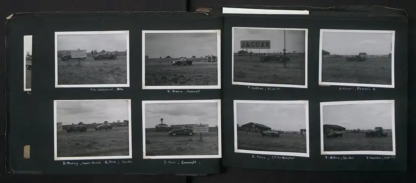 Fotoalbum mit 232 Fotografien Road Raceing 1952-1957, Goodwood, Silverstone, Autorennen, Motorrad, Ferrari, Mercedes 10