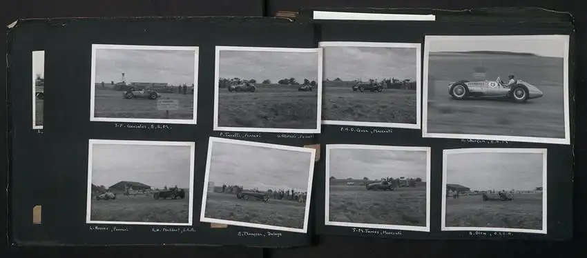 Fotoalbum mit 232 Fotografien Road Raceing 1952-1957, Goodwood, Silverstone, Autorennen, Motorrad, Ferrari, Mercedes 12