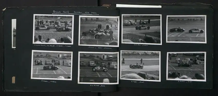 Fotoalbum mit 232 Fotografien Road Raceing 1952-1957, Goodwood, Silverstone, Autorennen, Motorrad, Ferrari, Mercedes 13
