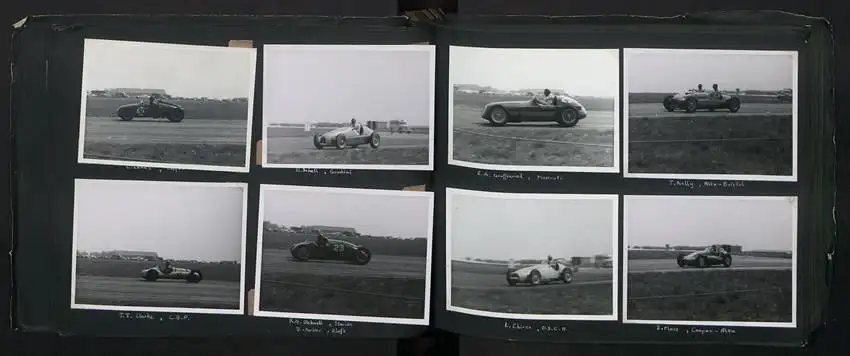 Fotoalbum mit 232 Fotografien Road Raceing 1952-1957, Goodwood, Silverstone, Autorennen, Motorrad, Ferrari, Mercedes 16