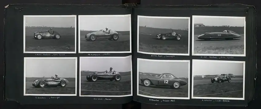 Fotoalbum mit 232 Fotografien Road Raceing 1952-1957, Goodwood, Silverstone, Autorennen, Motorrad, Ferrari, Mercedes 18