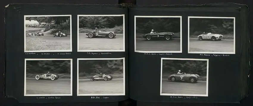 Fotoalbum mit 232 Fotografien Road Raceing 1952-1957, Goodwood, Silverstone, Autorennen, Motorrad, Ferrari, Mercedes 20