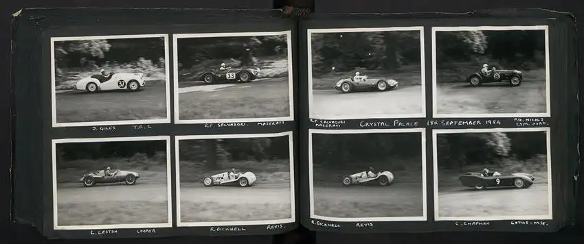 Fotoalbum mit 232 Fotografien Road Raceing 1952-1957, Goodwood, Silverstone, Autorennen, Motorrad, Ferrari, Mercedes 24