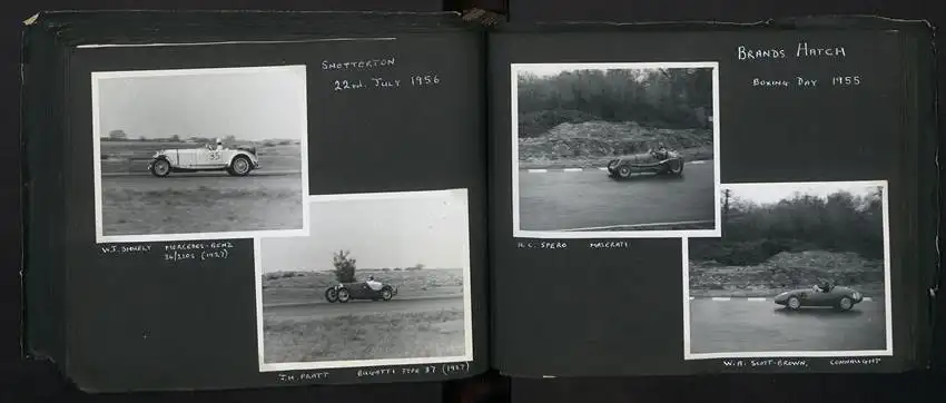 Fotoalbum mit 232 Fotografien Road Raceing 1952-1957, Goodwood, Silverstone, Autorennen, Motorrad, Ferrari, Mercedes 28