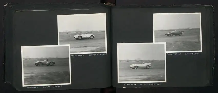 Fotoalbum mit 232 Fotografien Road Raceing 1952-1957, Goodwood, Silverstone, Autorennen, Motorrad, Ferrari, Mercedes 30