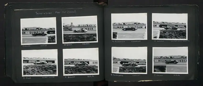Fotoalbum mit 232 Fotografien Road Raceing 1952-1957, Goodwood, Silverstone, Autorennen, Motorrad, Ferrari, Mercedes 34