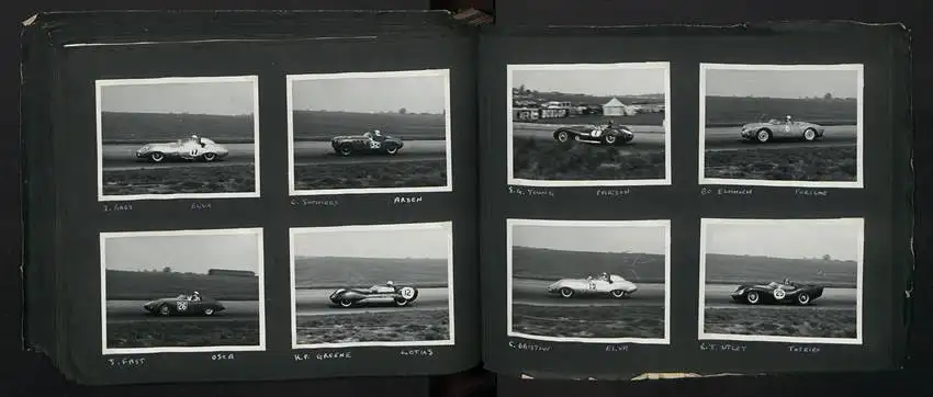 Fotoalbum mit 232 Fotografien Road Raceing 1952-1957, Goodwood, Silverstone, Autorennen, Motorrad, Ferrari, Mercedes 36