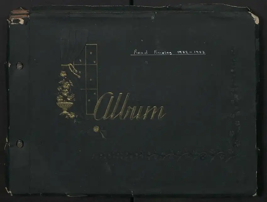 Fotoalbum mit 232 Fotografien Road Raceing 1952-1957, Goodwood, Silverstone, Autorennen, Motorrad, Ferrari, Mercedes 37