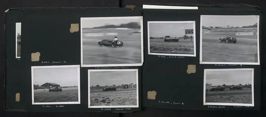 Fotoalbum mit 232 Fotografien Road Raceing 1952-1957, Goodwood, Silverstone, Autorennen, Motorrad, Ferrari, Mercedes 9