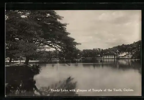 AK Kandy, Kandy Lake with glimpse of Temple of the Tooth