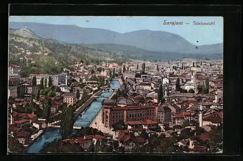 AK Sarajevo, Totalansicht aus der Vogelschau