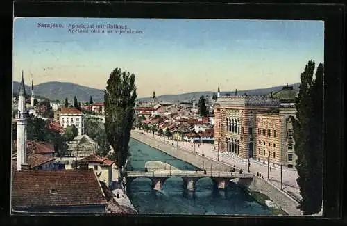 AK Sarajewo, Appelquai mit Rathaus, Apelova obala sa vijecnicom