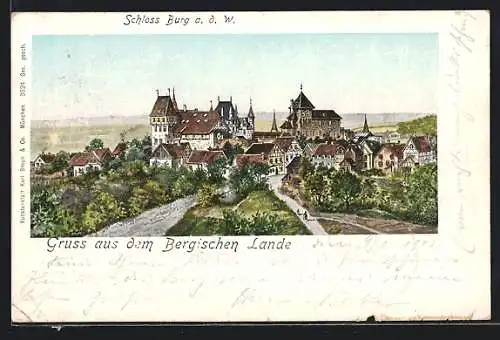 AK Burg a. d. W., Blick auf das Schloss