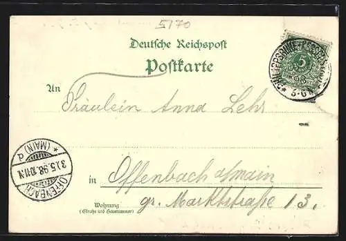 Lithographie Müngsten, Kaiser Wilhelm Brücke, Schloss Burg