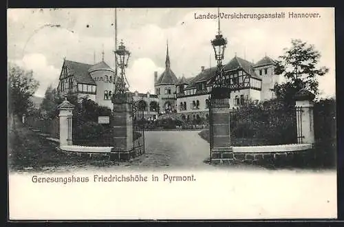 AK Bad Pyrmont, Kurhotel Genesungshaus Friedrichshöhe d. Landesversicherungs-Anstalt Hannover
