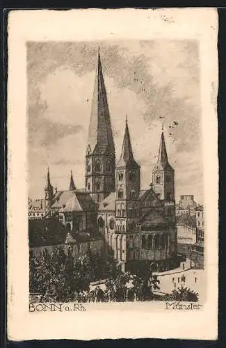 AK Bonn a. Rh., Blick auf den Münster